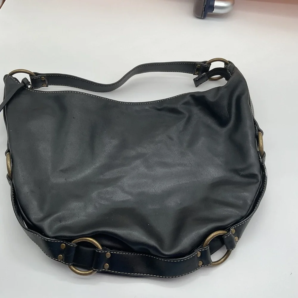 Nine West Black Hobo Bag Shoulder Bag with Bronze‎ Rings